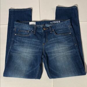 GAP 1969 Real Straight Denim Jeans in Laguna Blue sz 27 Medium Wash Casual